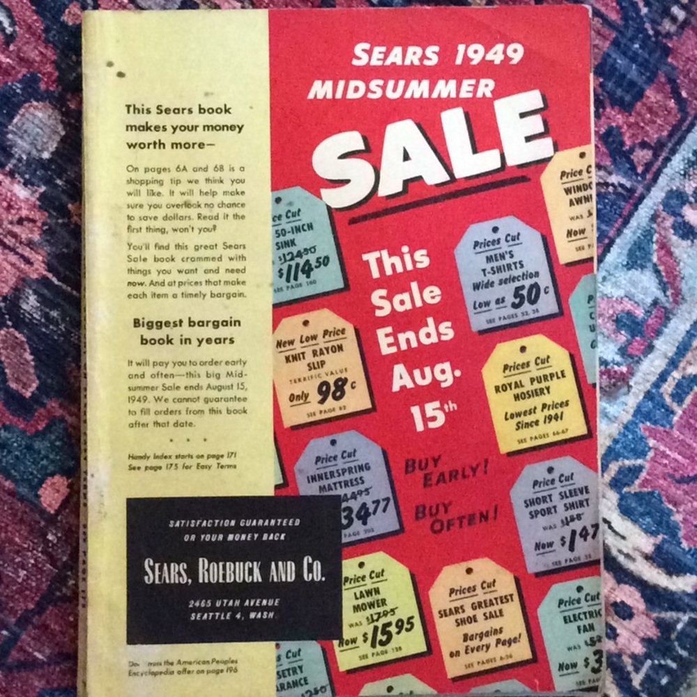 Original 1949 sears sale catalogue
